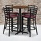 Emma and Oliver 30" Round Laminate Table Set with X-Base and 4 Ladder Back Stools